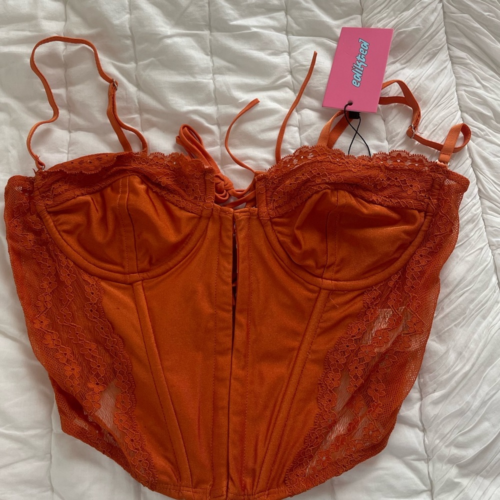 NEW EDIKTED burnt orange corset size medium